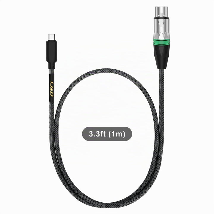 J&amp;D USB-C zu XLR Mikrofon Audio Kabel für Audioaufnahme, Dynamisches Mikrofon, Geflochtenes USB-C zu