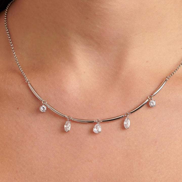 Brosway Affinity BFF180 316L steel women's necklace with pendant zircons