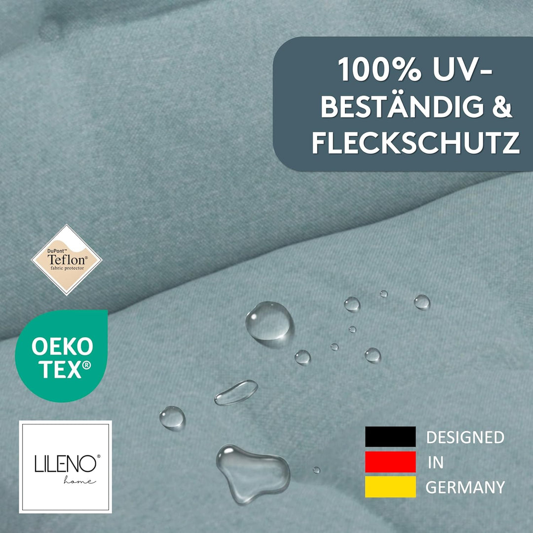 LILENO HOME Gartenstuhl Auflagen als [2er Set - Hochlehner] in Aqua - Bequeme Liegen als Sitzauflage