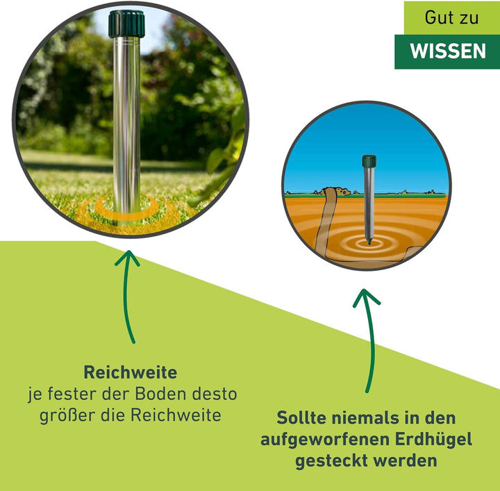Windhager Wühlmaus- & Maulwurfvertreiber Premium, Wühlmausabwehr, Maulwurfvertreiber, Maulwurfabwehr