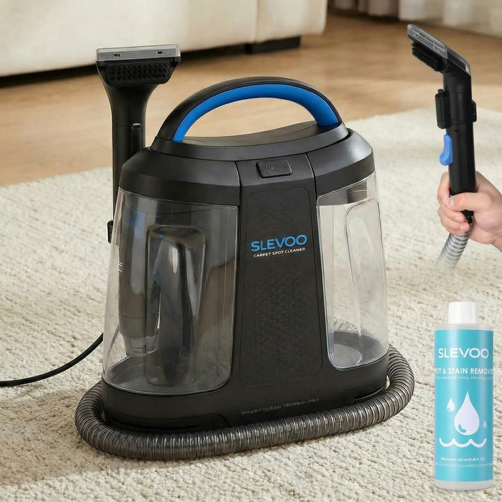 Slevoo 450W Polsterreiniger Gerät, Inklusive Reinigungslösung, Tragbarer Teppich- und Polsterreinige