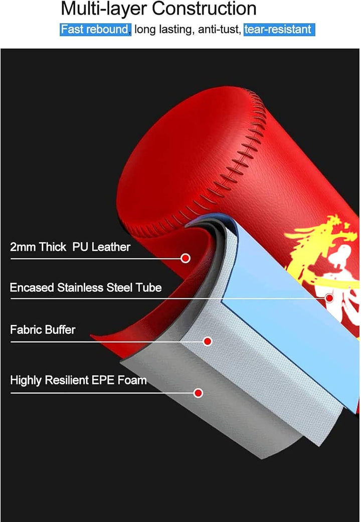Dripex Boxsack Jugend Freistehender Standboxsack Boxpartner Boxing Trainer Punching Bag, für Taekwon