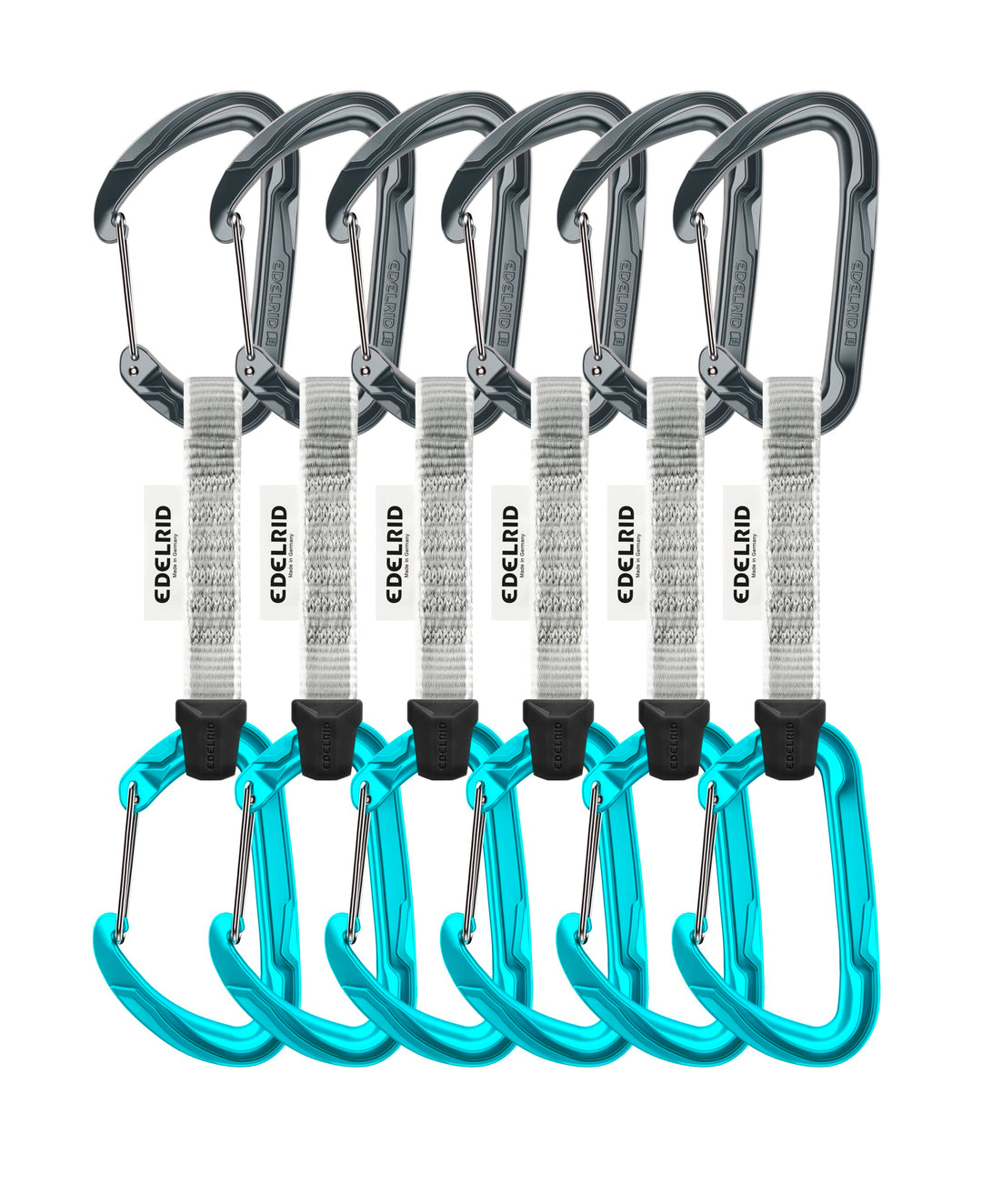 Edelrid Expressset Pure Wire Sechserpack - Sixpack Expressen mit Drahtschnapper slate-icemint, slate