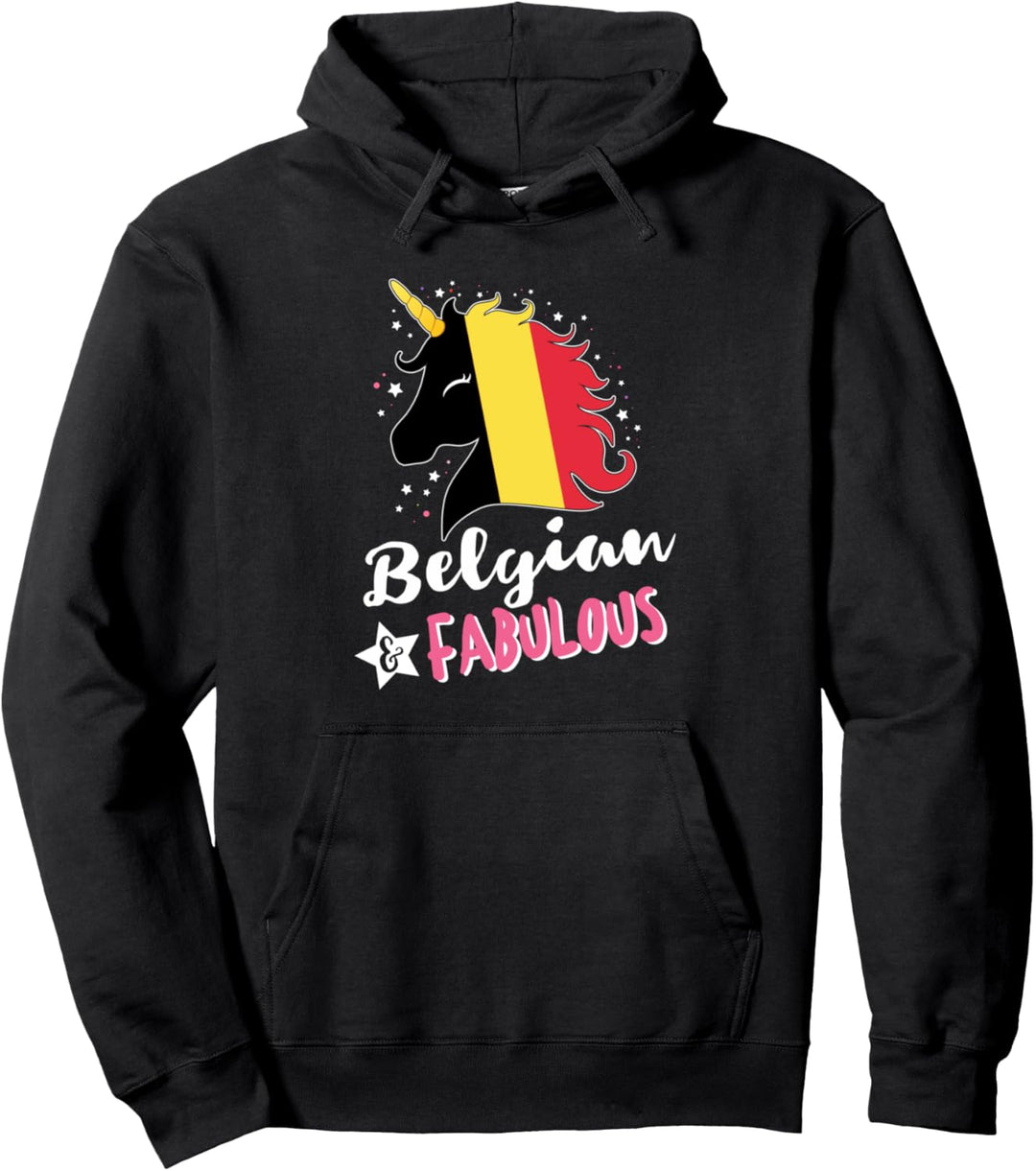 Belgisches Einhorn Belgien Flagge Pullover Hoodie