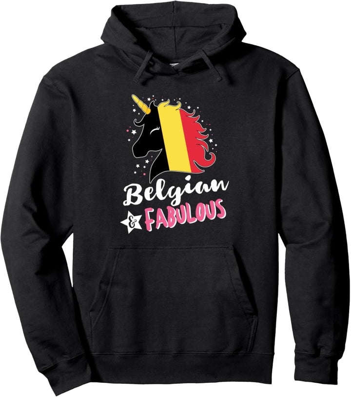 Belgisches Einhorn Belgien Flagge Pullover Hoodie