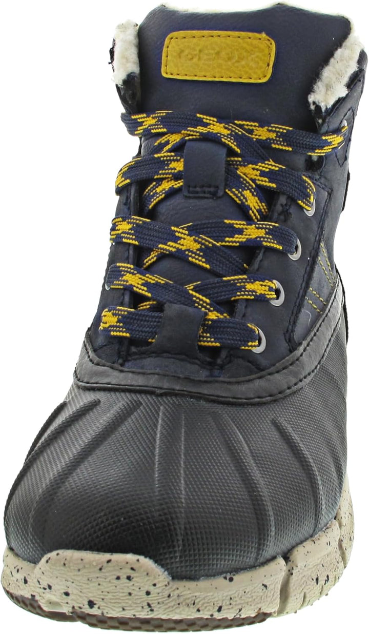 Geox Jungen J Flexyper Boy B ABX Snow Boot 28 EU Navy Yellow, 28 EU Navy Yellow