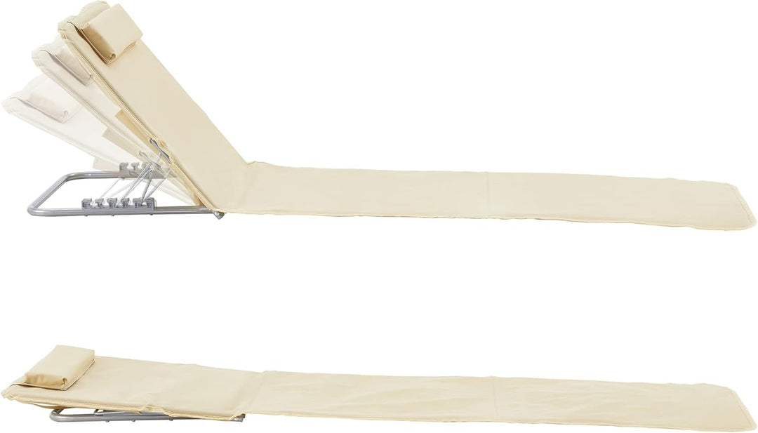 [en.casa] Strandmatte Cellorigo 2er Set Strandliege klappbar Beige Sonnenmatte mit 5-Fach Verstellba
