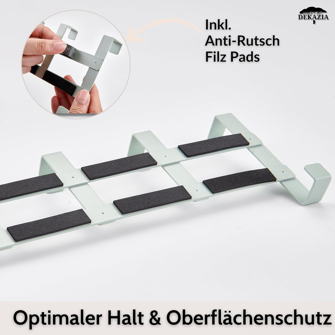 DEKAZIA® Türgarderobe Grün zum Einhängen – Bunte Kleiderhaken, Hakenleiste &amp; Garderobenhaken – Prakt