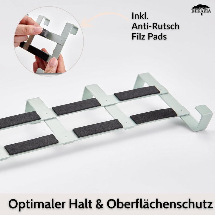 DEKAZIA® Türgarderobe Grün zum Einhängen – Bunte Kleiderhaken, Hakenleiste &amp; Garderobenhaken – Prakt