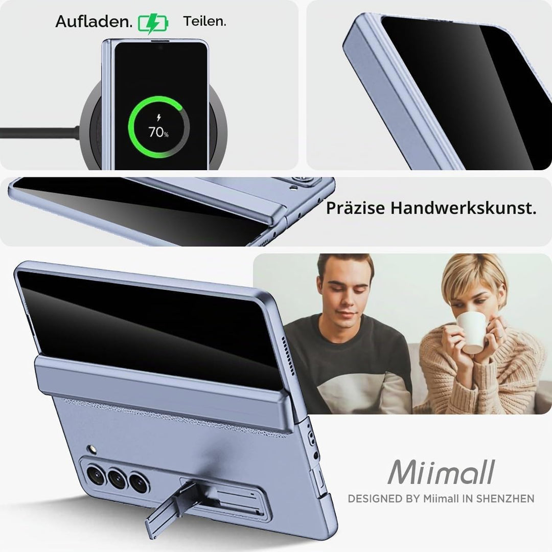 Miimall Kompatibel mit Samsung Galaxy Z Fold 5 Hülle mit Displayschutz Anti-Peeping+Magnetischer Sch