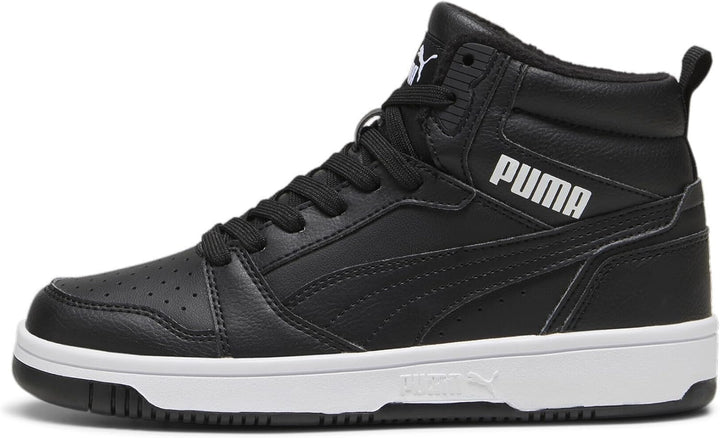 PUMA Unisex Kinder Rebound V6 Mid WTR Jr Sneaker, Shadow Gray Puma Black Puma White