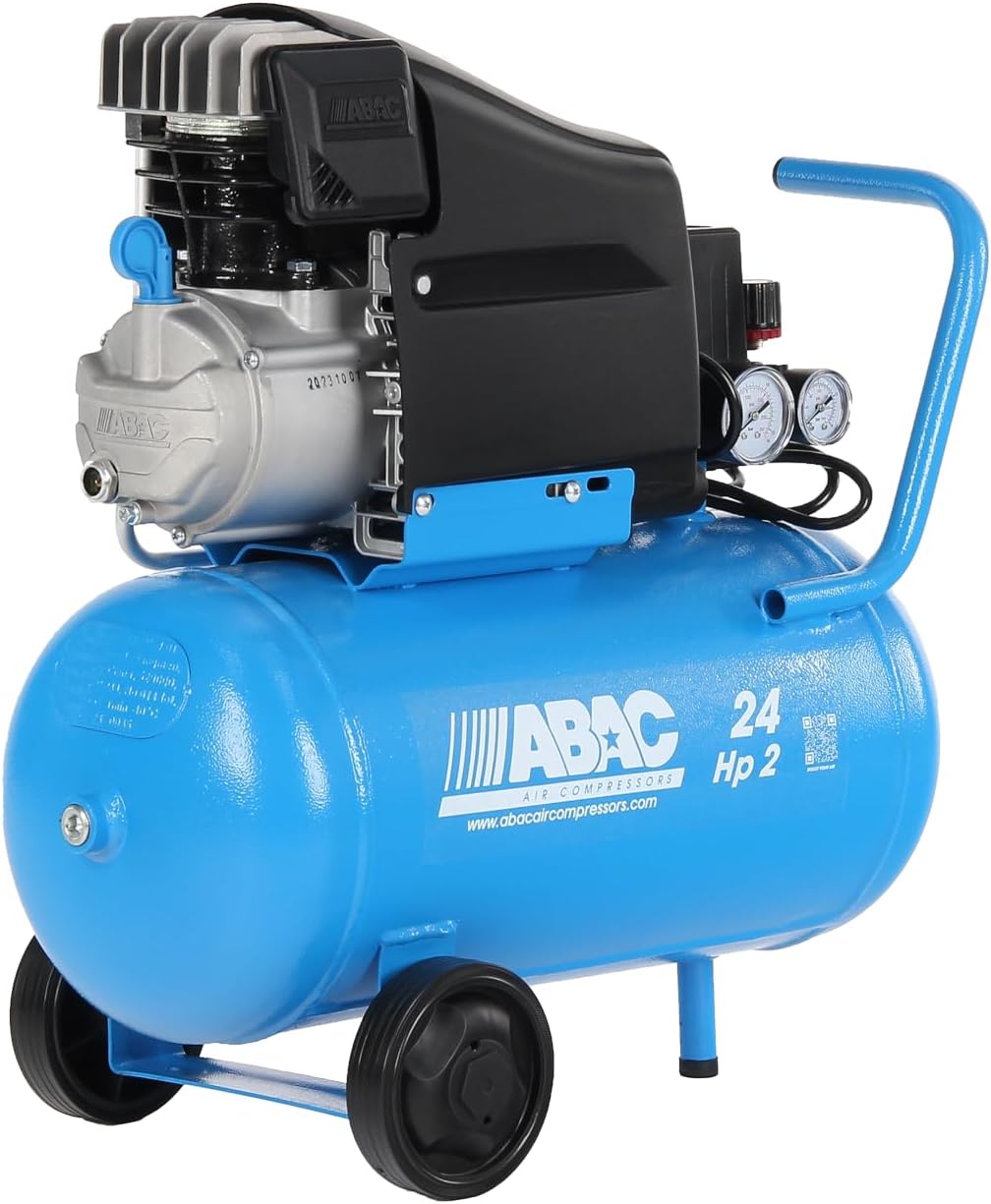 ABAC Luftkompressor POLE POSITION L20, 24-Liter Luftkompressor, Doppeldruckmesser, Max. Druck 10 Bar