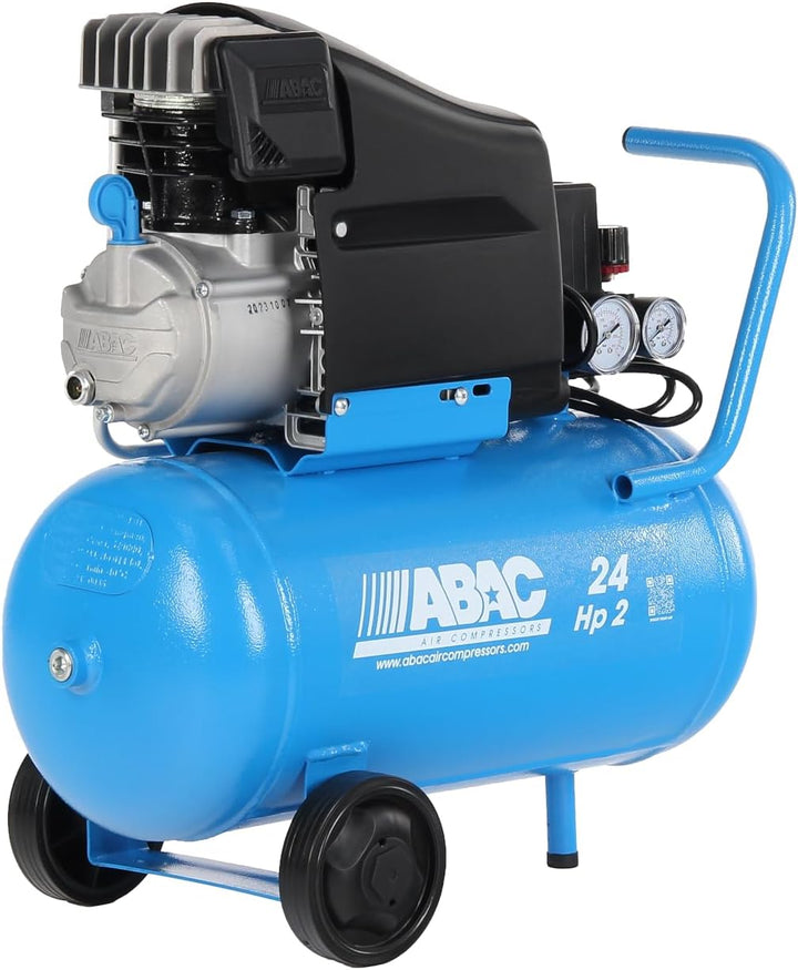 ABAC Luftkompressor POLE POSITION L20, 24-Liter Luftkompressor, Doppeldruckmesser, Max. Druck 10 Bar