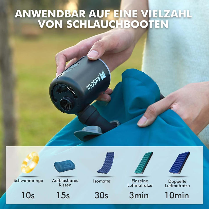 AKSOUL Elektrische Luftpumpe Pumpe Akku: 3600 4000mAh Wiederaufladbare Batterie AA Batterie Portable