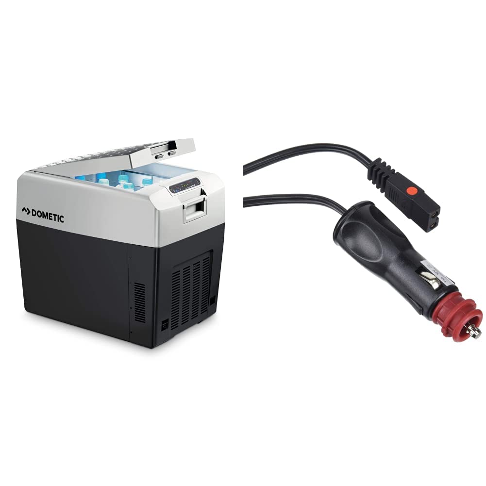 DOMETIC TropiCool TCX 35 - tragbare elektrische Kühlbox, 33 Liter, 12/24 V und 230 V für Auto, Grau