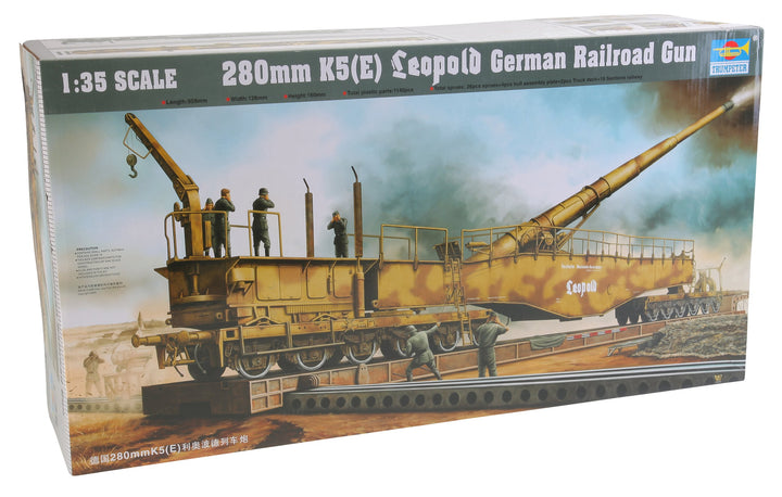 Trumpeter 00207 Modellbausatz Eisenbahngeschütz Leopold 280mm K5 (E)