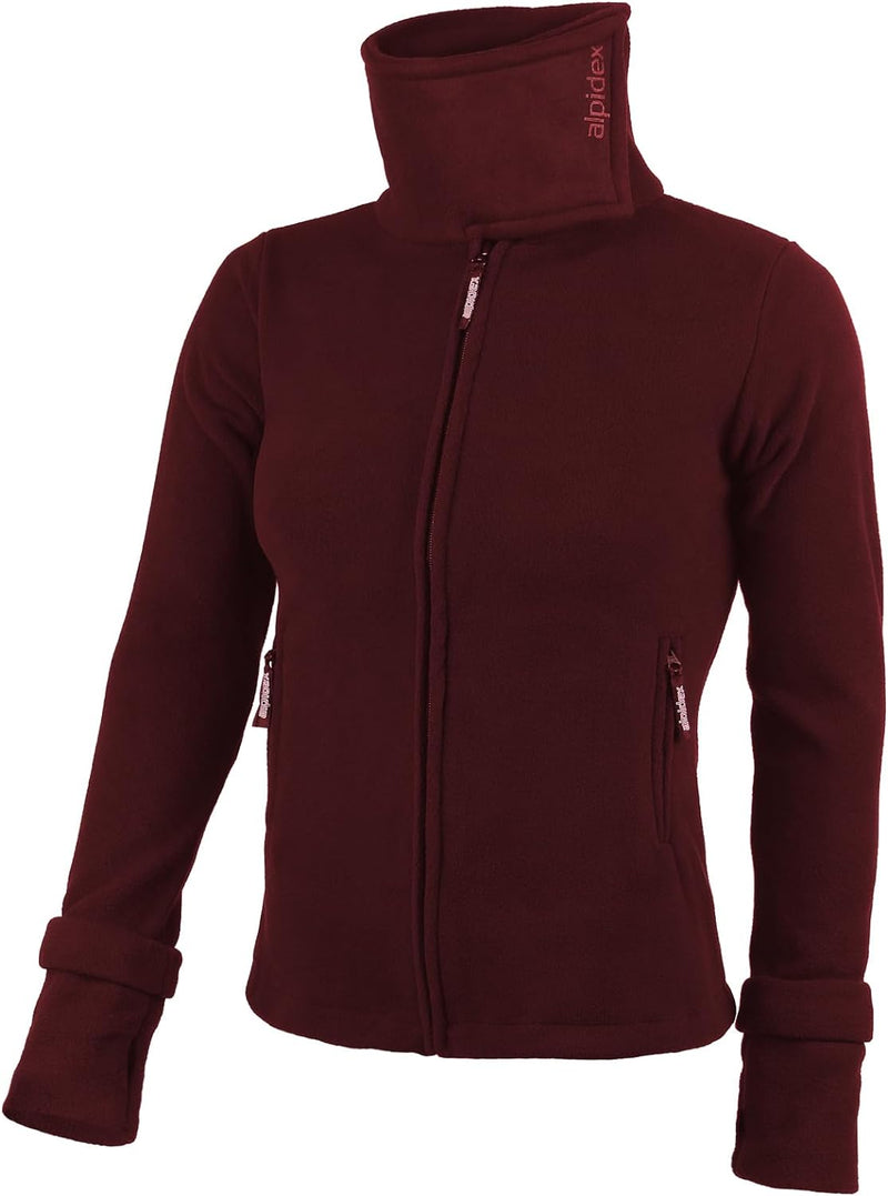 ALPIDEX Damen Fleecejacke Hoher Stehkragen Daumenlöcher Tailierte Winter Fleece Jacke Antipilling Wa