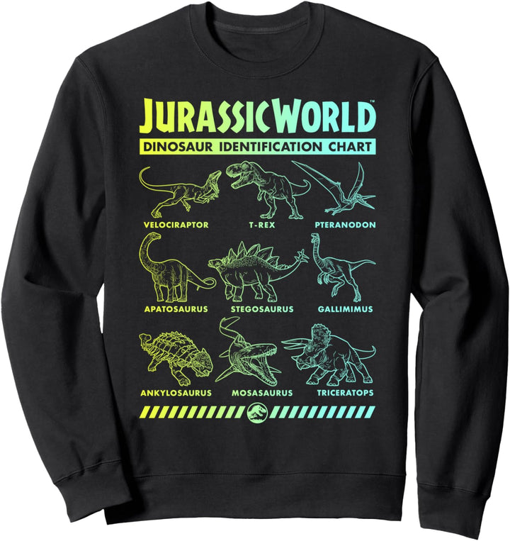 Jurassic World Two Dino Gradient ID Chart C1 Sweatshirt
