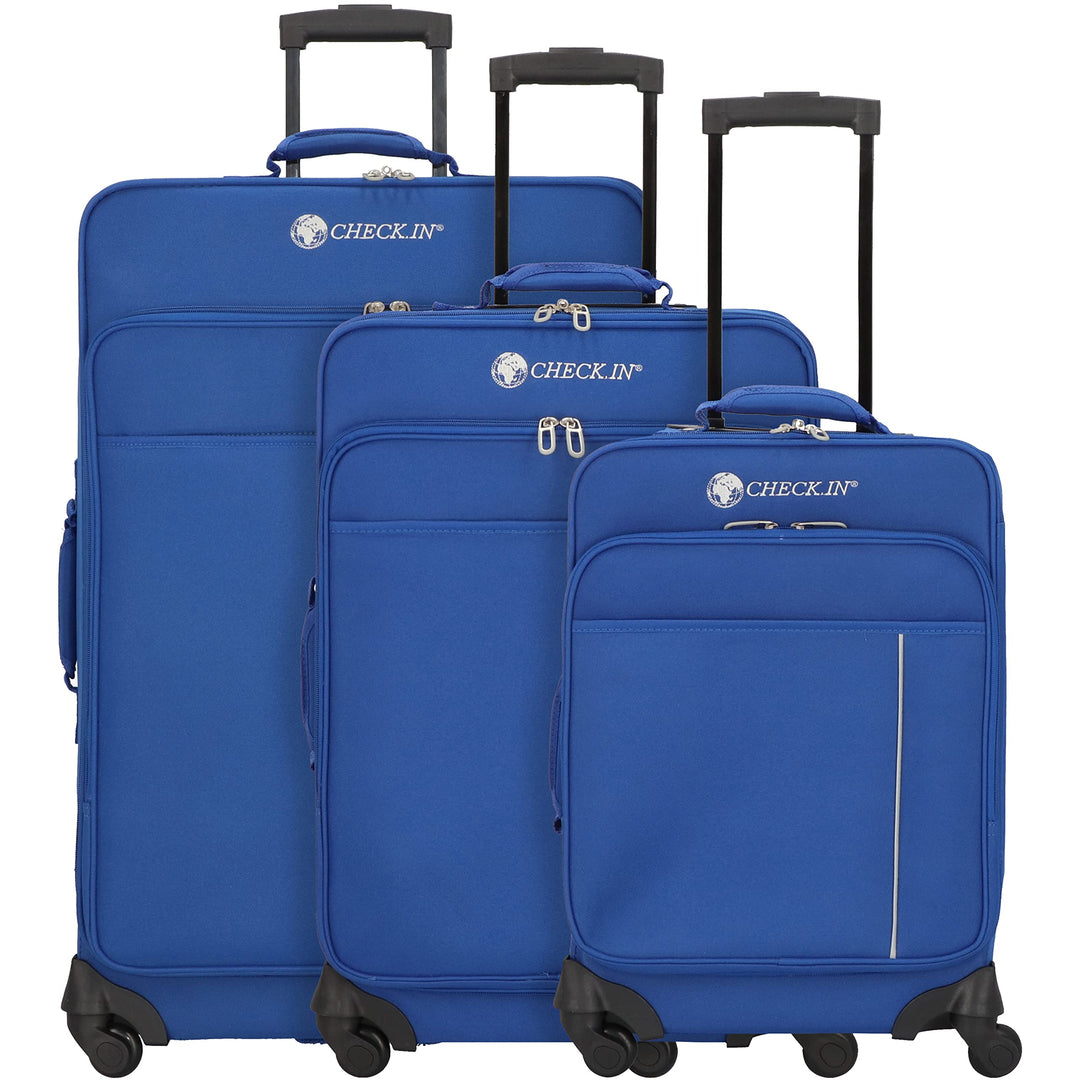CHECK.IN Madrid 4-Rollen Kofferset 3 tlg. Blau, Blau