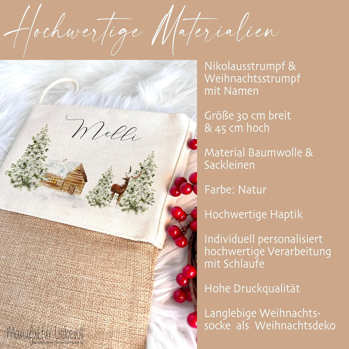 Manufaktur Liebevoll I Nikolausstrumpf Nikolausstiefel personalisiert Kinder Erwachsene Weihnachtsst