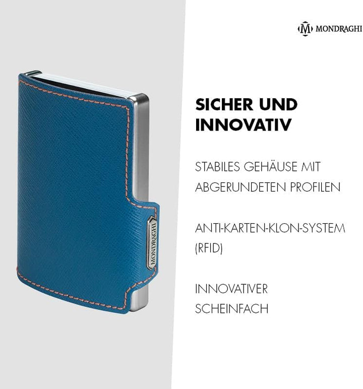 Mondraghi Basic Outlet - Mini-Wallet Ultraleichte Geldbörse mit Narbenleder. Kleiner Geldbeutel mit