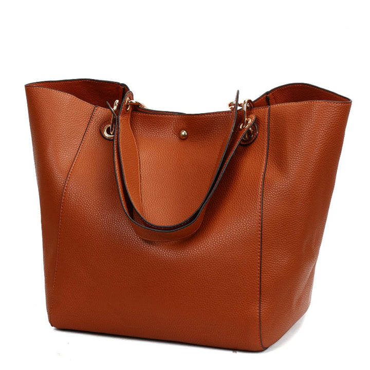 Valleycomfy Handtasche Damen Gross Shopper Tasche Leder Schwarz Klassisch Shopping Bag Braun, Braun