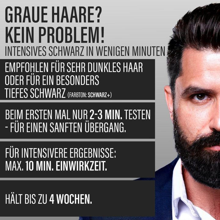 3x TRU MEN Bart-Coloration 90 Schwarz (3er Pack) Schwarz 30 ml (3er Pack), Schwarz 30 ml (3er Pack)