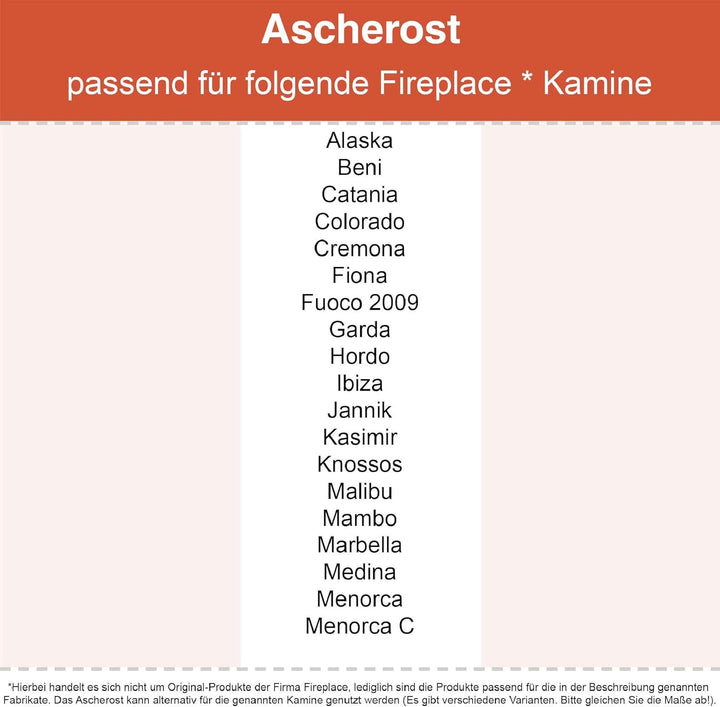 Kaminrost - Passend für Fireplace Kaminöfen inkl. Modellübersicht - Ascherost Kamin aus massivem Sta