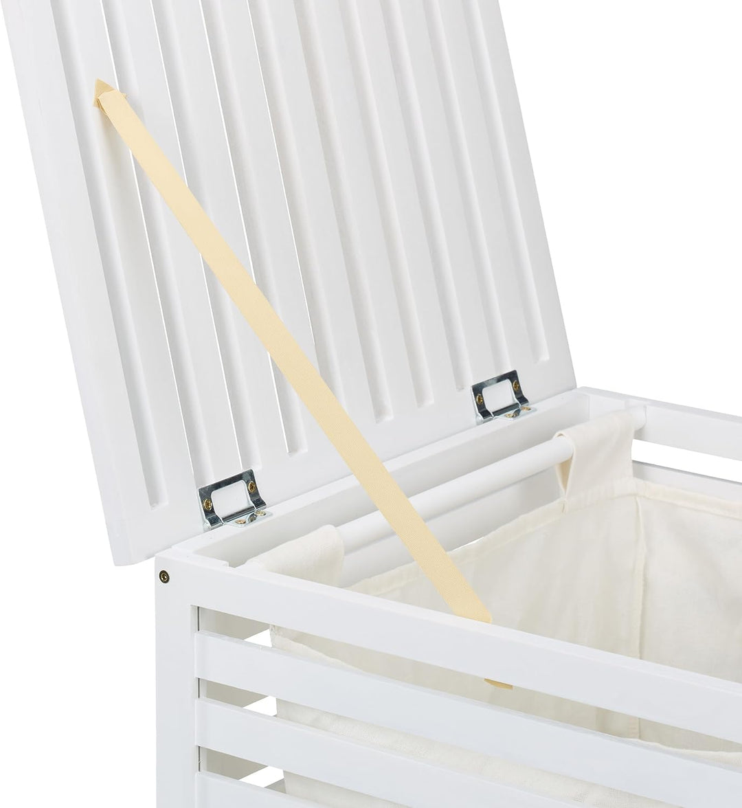 Relaxdays Wäschetruhe, herausnehmbarer Innensack, 63 l, HBT: 65,5x45x45 cm, Wäschesammler mit Deckel