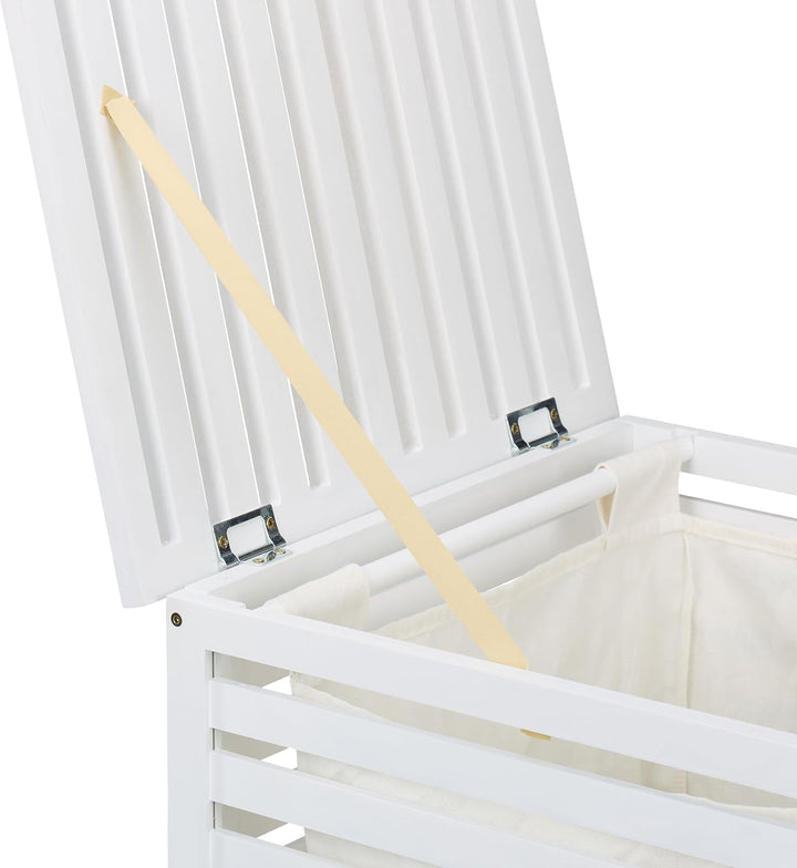 Relaxdays Wäschetruhe, herausnehmbarer Innensack, 63 l, HBT: 65,5x45x45 cm, Wäschesammler mit Deckel