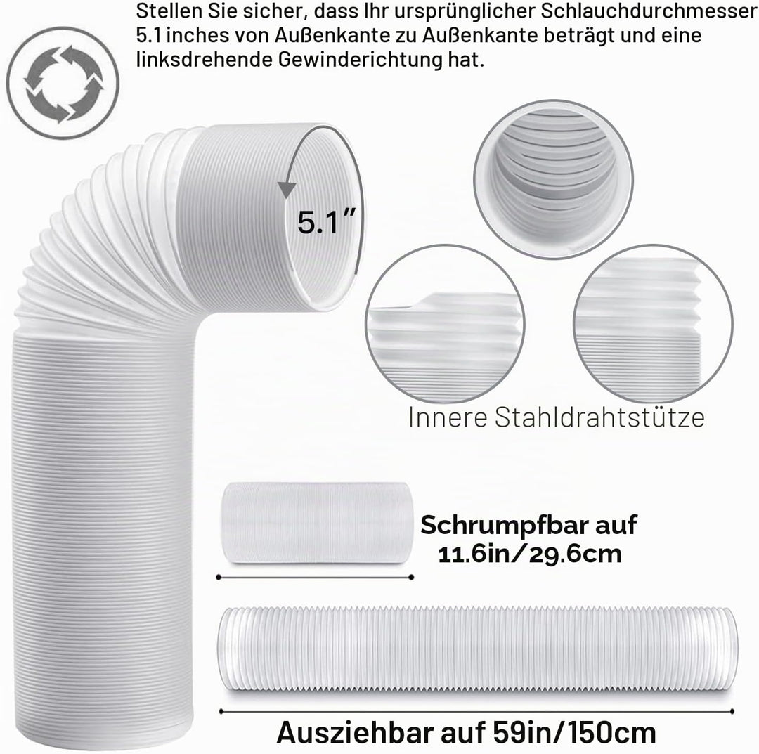 gulrear Schiebetür-Klimaanlagen-Set, max. verstellbare Länge 228 cm, Schiebetür-AC-Entlüftungs-Set,