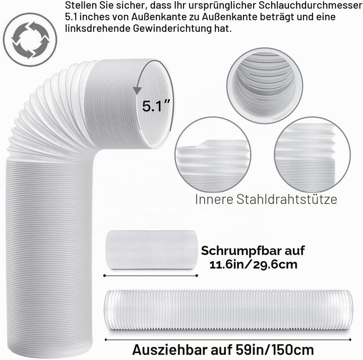 gulrear Schiebetür-Klimaanlagen-Set, max. verstellbare Länge 228 cm, Schiebetür-AC-Entlüftungs-Set,