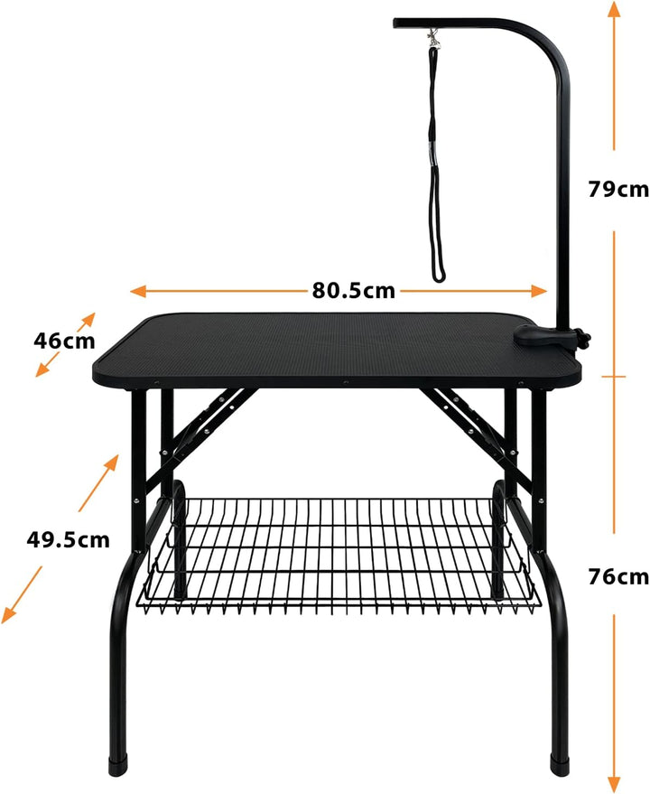 AufuN Trimmtisch für Hunde Schertisch, 80x46x76 cm Stabil Hundepflegetisch klappbar, höhenverstellba