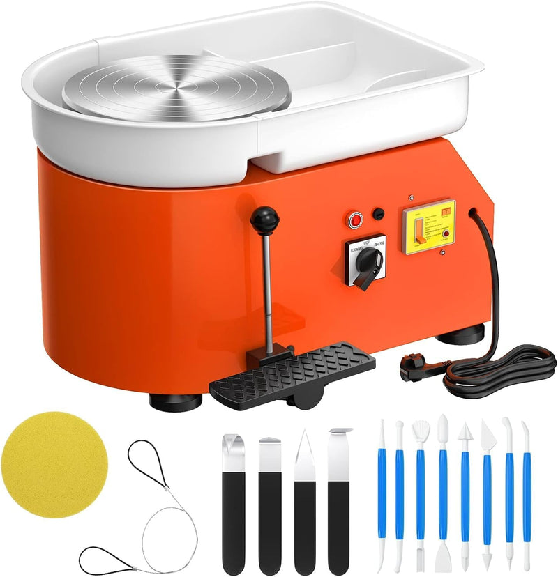 VAYOTOY Elektrische Töpferscheibe 25CM 350W Professionelle Töpferscheibe Formmaschine Keramik Clay M
