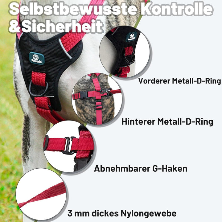 Sicherheitsgeschirr Hund, Anti Zug Hundegeschirr, Panikgeschirr für Hunde, Ausbruchsicheres Geschirr
