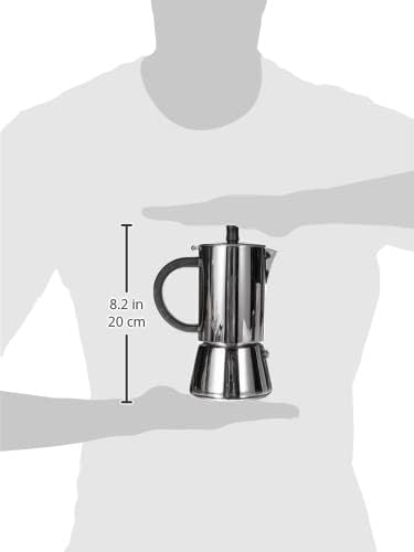 Cilio 0000342024 Espressokocher Figaro poliert, 4 Tassen, Edelstahl, silber, 10,6 x 13,4 x 20,8 cm,