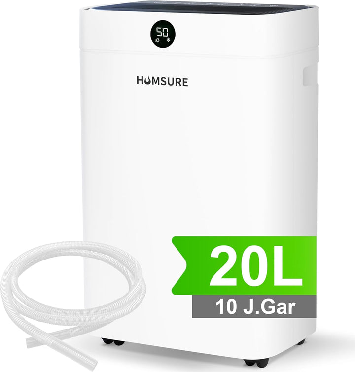 Luftentfeuchter 20L, Luftentfeuchter Kellerräume 200m³ (~50 m²) mit Digitalanzeige, Timer, Automatis