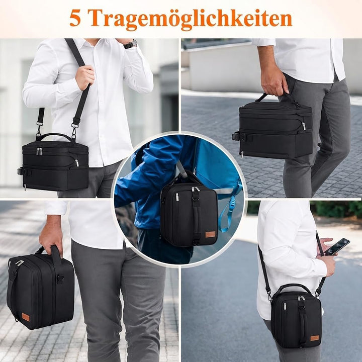 Lifewit Erweiterbare Lunchtasche 12L, Kühltasche Klein, Lunch Bag 12L Schwarz, 12L Schwarz