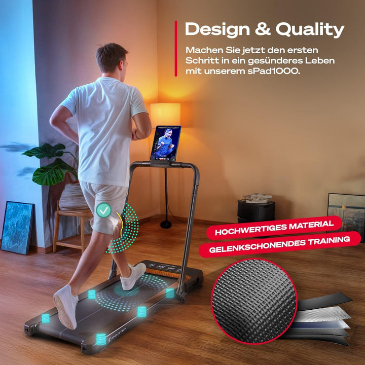 Sportstech Walking Pad mit automatischer Steigung, Laufband für Zuhause, Büro & Schreibtisch, klappb