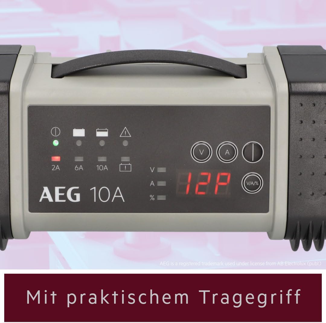 AEG Automotive 97024 Mikroprozessor-Ladegerät LT 10 Ampere für 12 und 24 V Batterien, 9-stufig 10 Am
