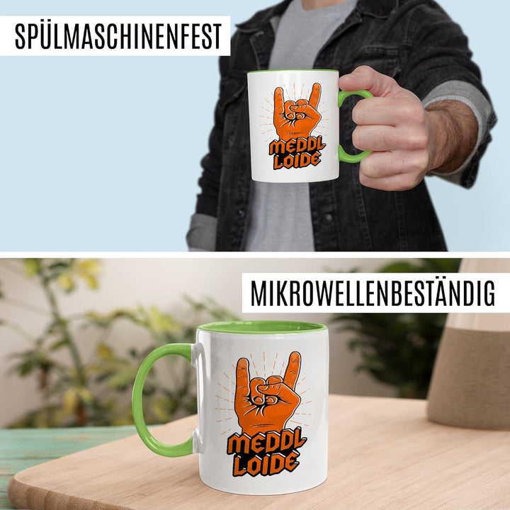 Tasse Metal Geschenk Meddl Loide, Kaffeetasse Konzert Musik Rock Meme Witzig Humor Geschenkidee Büro