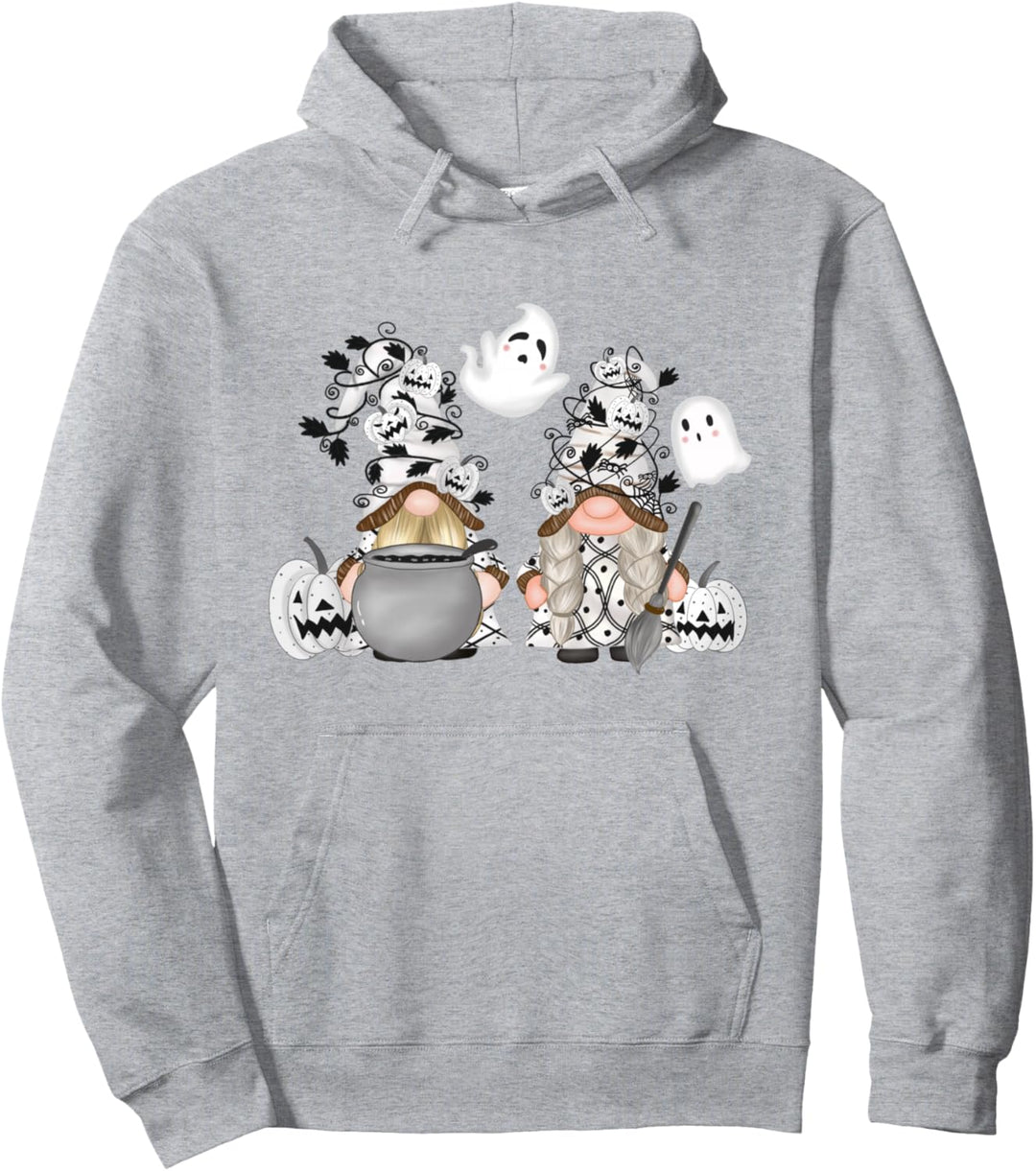Lustiger Wichtel Halloween mit Kürbis Geist Leopard Design Pullover Hoodie