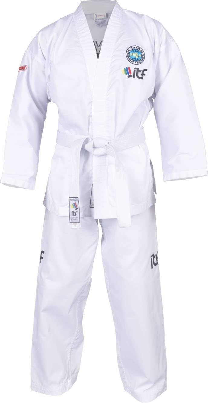 TOP TEN Taekwond-Do Dobok „De-Luxe“ (ITF Approved) 180 Weiss, 180 Wei&amp;