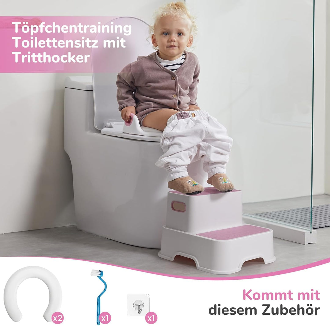 DEANIC Toilettensitz Kinder mit Tritthocker Kinder, Toilettensitz Kinder mit Treppe, WC Sitz Kinder