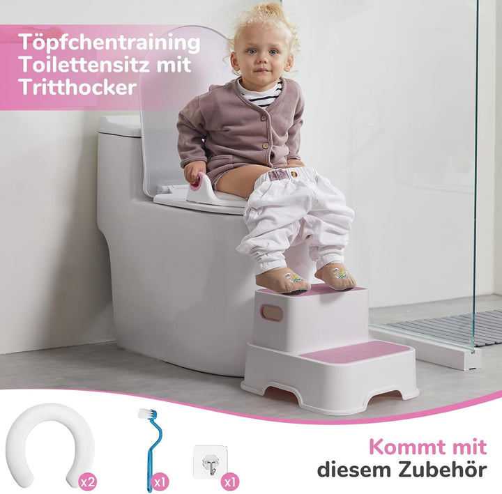 DEANIC Toilettensitz Kinder mit Tritthocker Kinder, Toilettensitz Kinder mit Treppe, WC Sitz Kinder