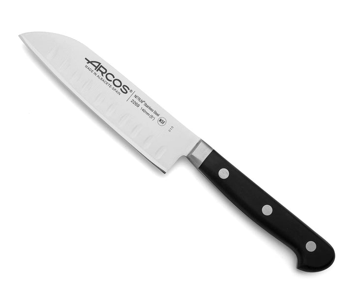 Arcos Opera - Santoku Messer - NITRUM geschmiedetem Edelstahl 140 mm - HandGriff POM Farbe Schwarz