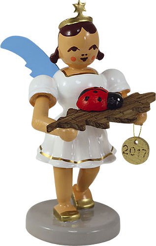 Kurzrockengel farbig mit Glückskäfer - 6,6cm