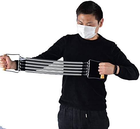 Brustexpander Verstellbar mit Holzgriff, Fitness Brust Federbrust Entwickler, Abnehmbarer Trainer fü