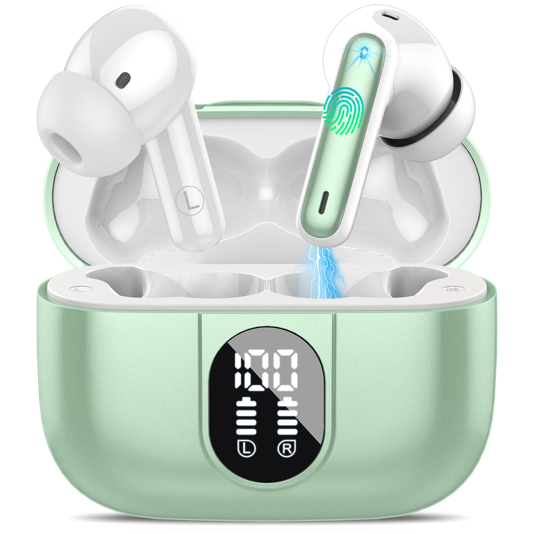 Csasan Bluetooth Kopfhörer, Kabellos Bluetooth 5.3 Deep Bass mit 4 ENC Mic, 40Std Spielzeit Touch Co