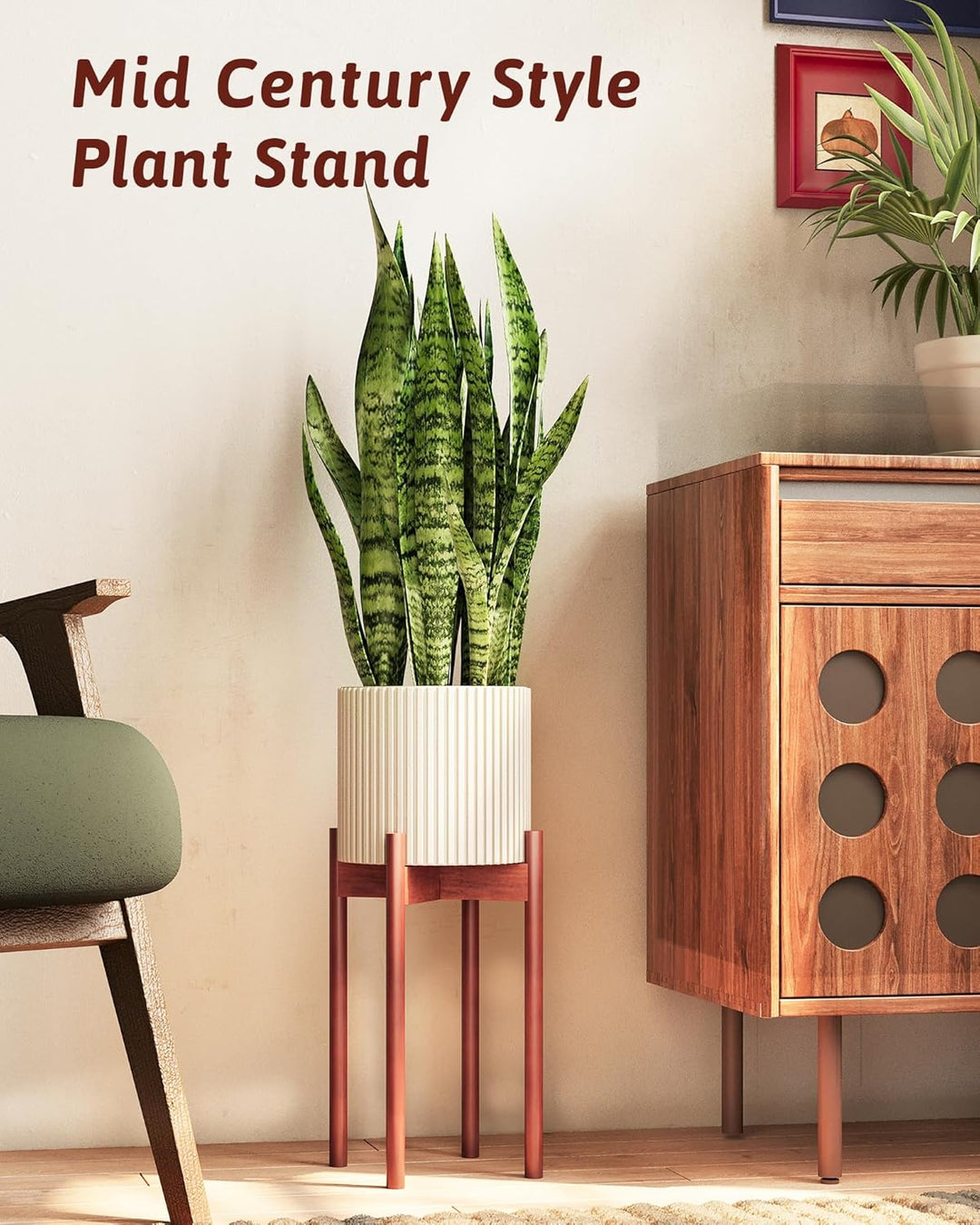 Bamworld Pflanzenständer Indoor Einstellbar, Bambus Blumentopf Ständer 20-30 cm, Pflanzenhocker Holz